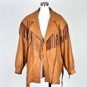Vintage 1970s LA Studio Leather Fringe Jacket Size M
